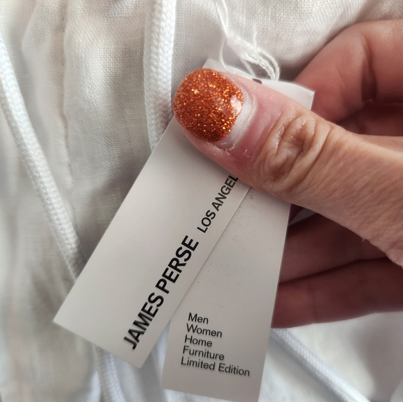 New James Perse White Linen Drape Pant - Picture 4 of 8